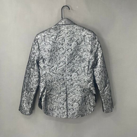 Zadig & Voltaire Metallic Jacket Womens XS Futuristic Edgy Maximalist Cyberpunk - Picture 5 of 12